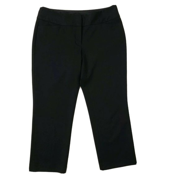 Express Pants Womens Size 4 Solid All Black Editor Cropped Business Casual - Picture 1 of 4